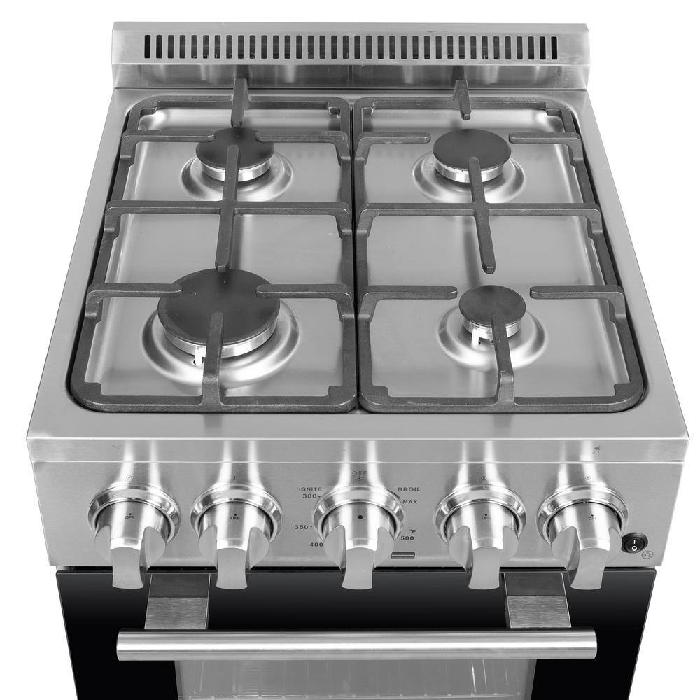 Forno Lamazze 20 in. Gas Range 4 Burners in Stainless Steel FFSGS6265-20