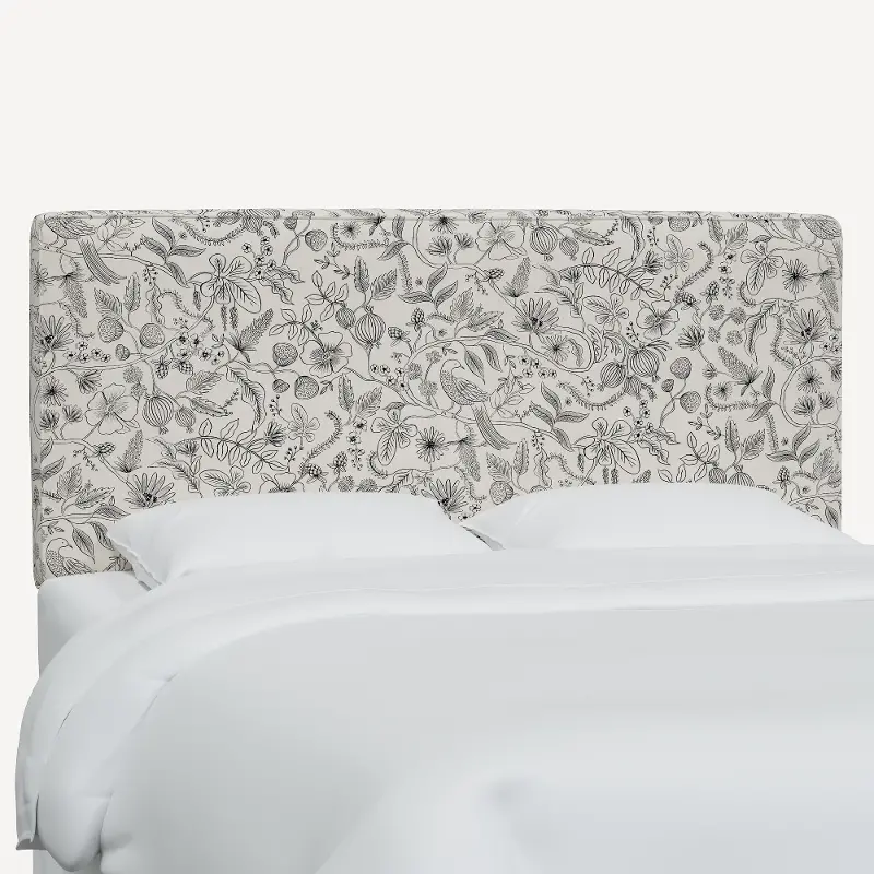 Rifle Paper Co Elly Aviary Cream and Black Twin Headboard