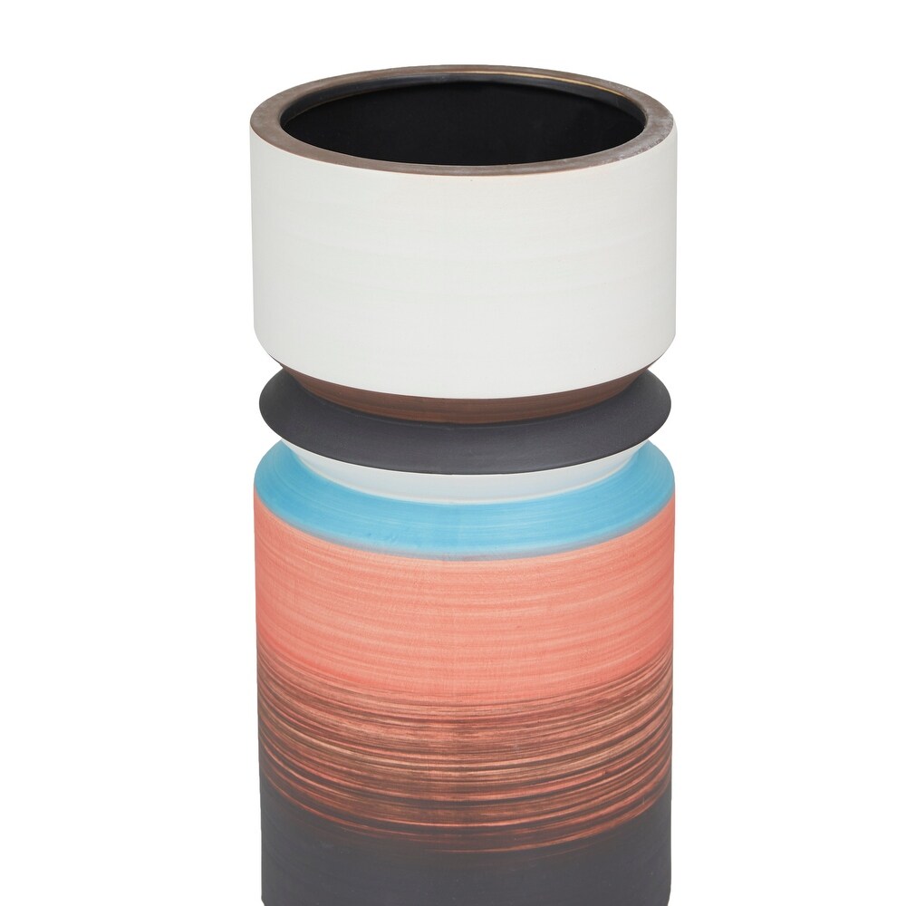 Multi Colored Ceramic Modern Vase (Set of 2)