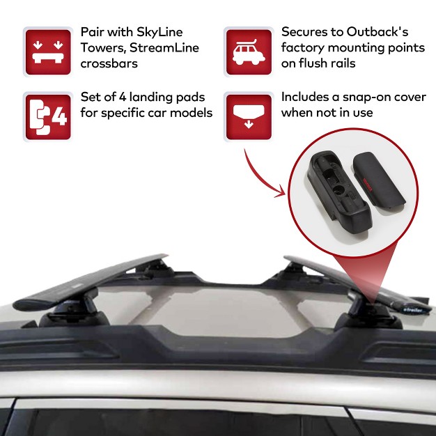 Yakima Custom Landing Pad 15 Fixed Point Tower Installation Mounts For Flush Rail Rooftops Rack Mount Compatible With 2015 2019 Subaru Outback