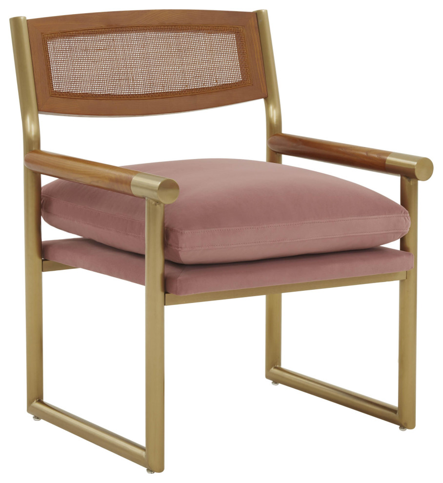 Harlow Rattan Mauve Velvet Chair   Contemporary   Dining Chairs   by Modern Selections  Houzz