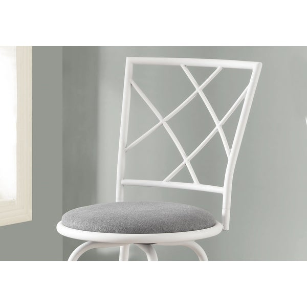 Monarch 2377 Two Piece Swivel White Grey Fabric Seat Barstool