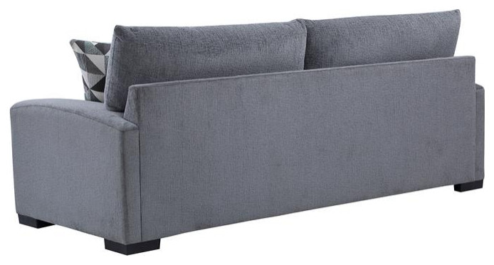 Hawthorne Collections Eaton Soft Microfiber Sofa   Gray   Transitional   Sofas   by Homesquare  Houzz