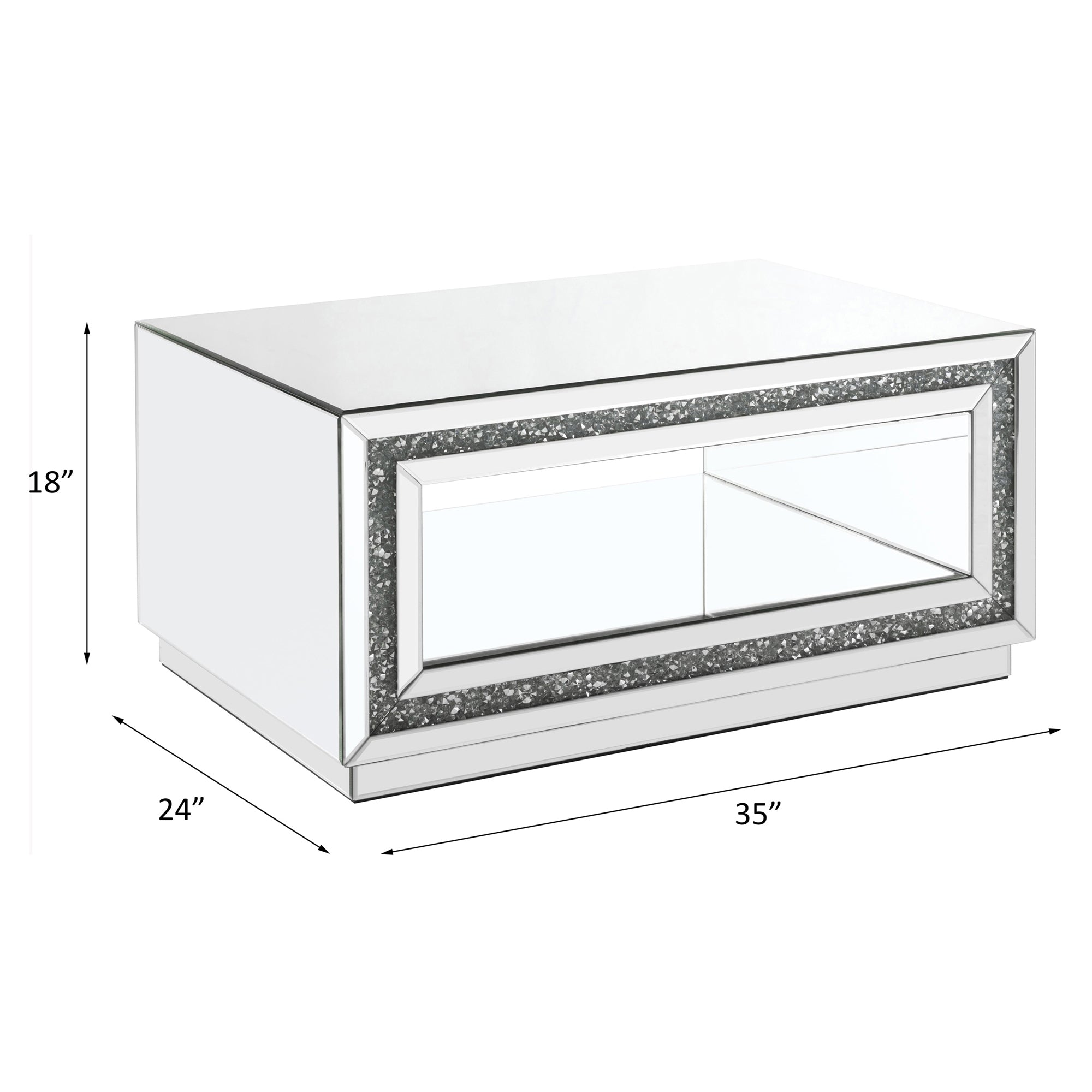 ACME Noralie Rectangular Coffee Table in Mirrored