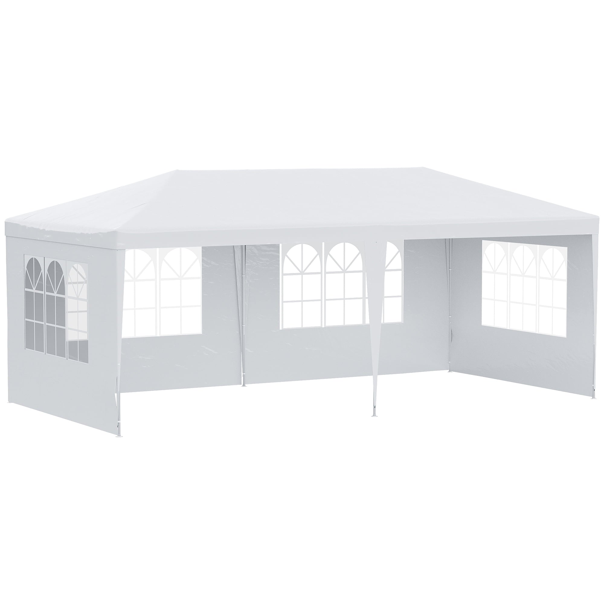 Outsunny 10'x20' Outdoor Wedding Party Tent Patio Gazebo Canopy Sidewalls White, 20 ft Width