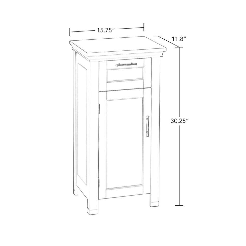 RiverRidge Home Somerset Collection 16 in W x 30 in H x 12 in D Single Door Floor Cabinet in White