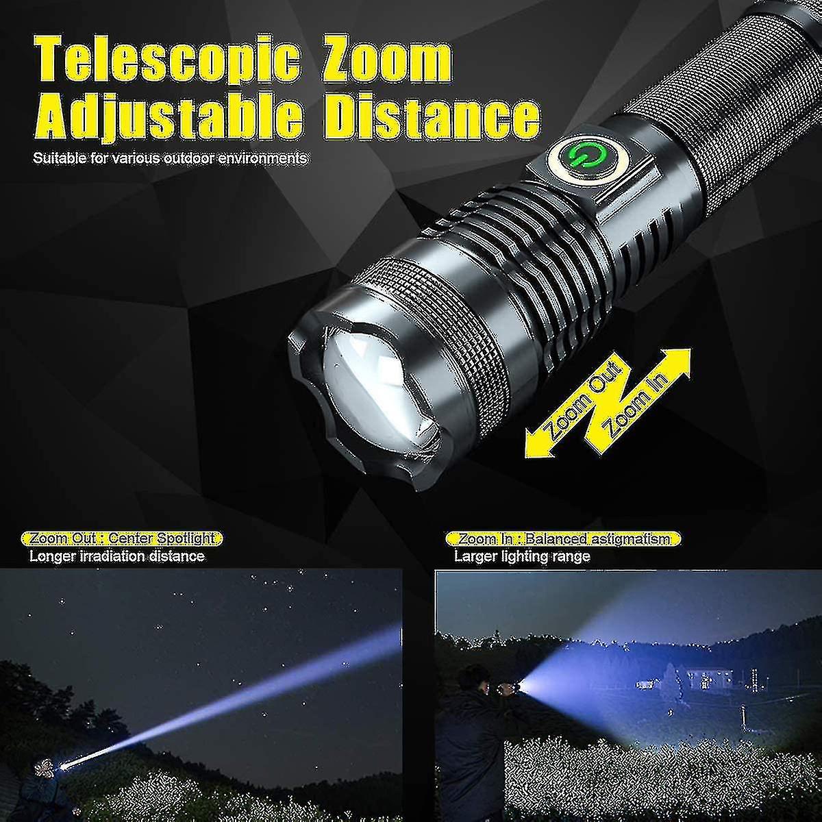 Flashlight Xhp70 High Power 5000 Lumens Usb Rechargeable Flashlight Po
