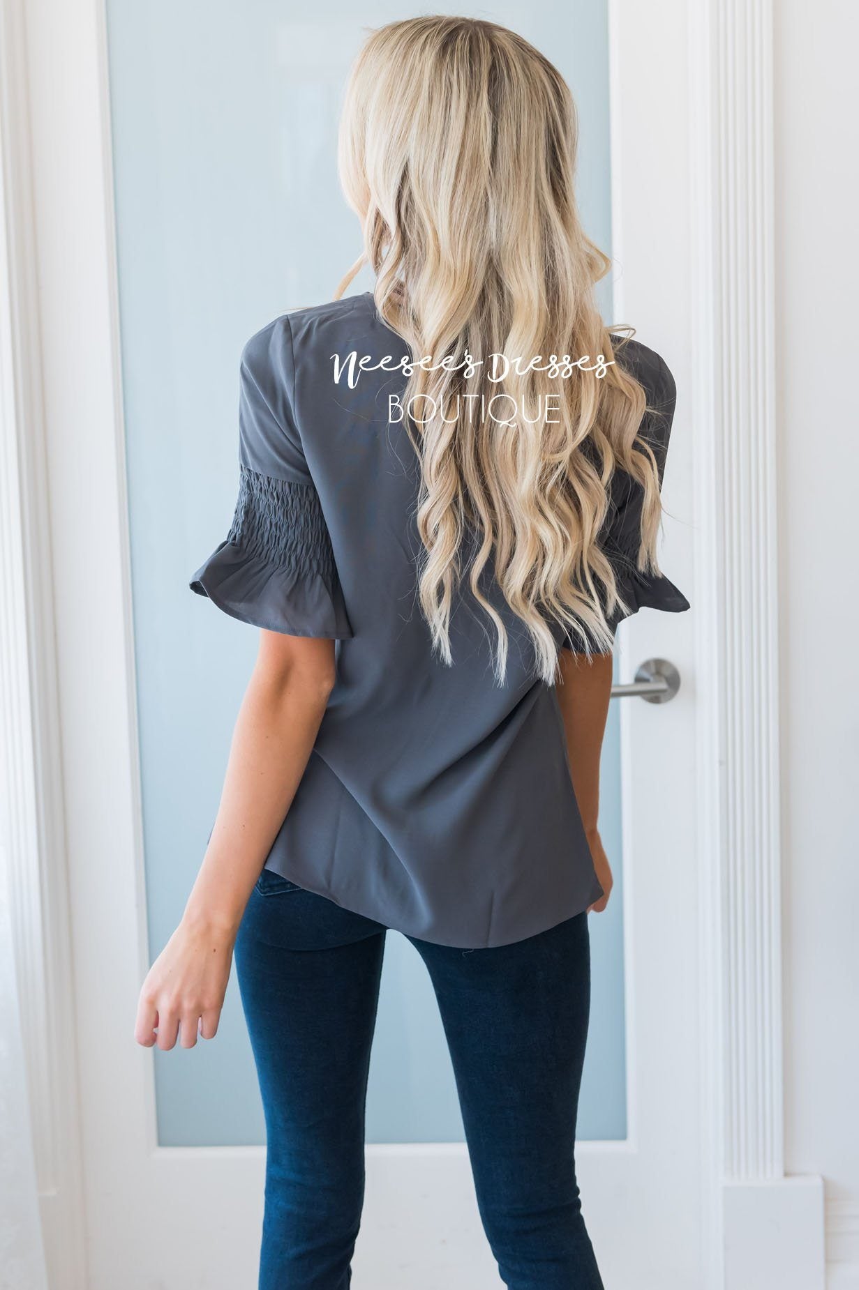 Something New Gathered Sleeve Top