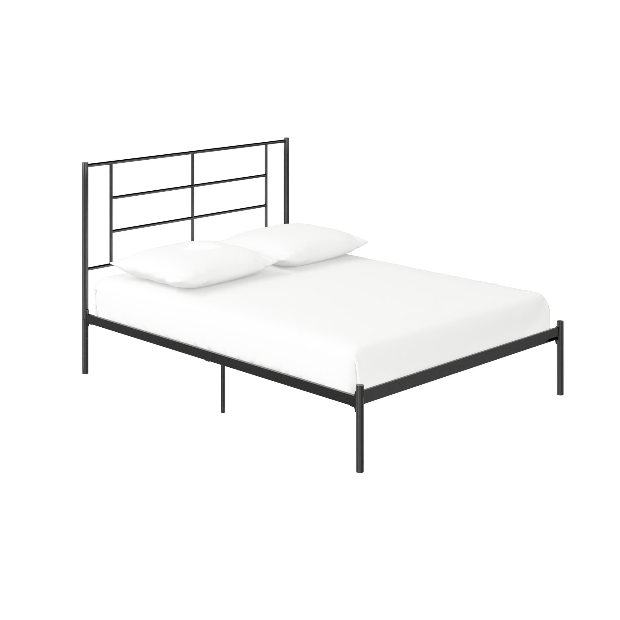 Queer Eye Jensen Metal Bed, Queen Size Frame, Under Bed Storage, Black