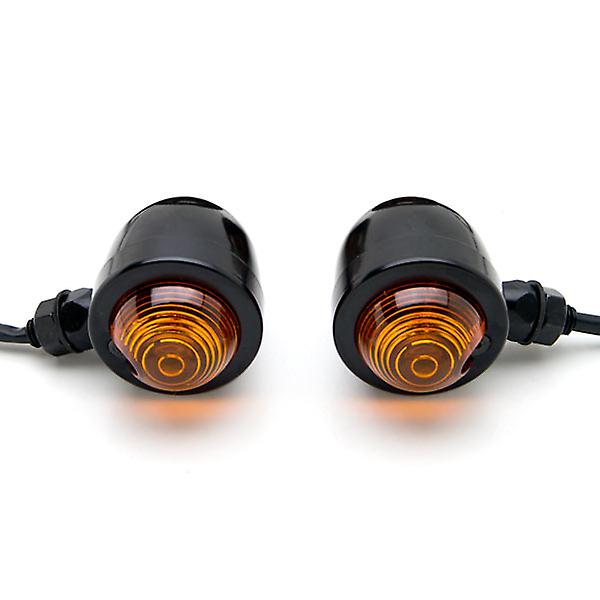 Motorcycle 2 pcs Black Amber Turn Signals Lights Compatible with Honda Ruckus Aero Z EZ 50 90