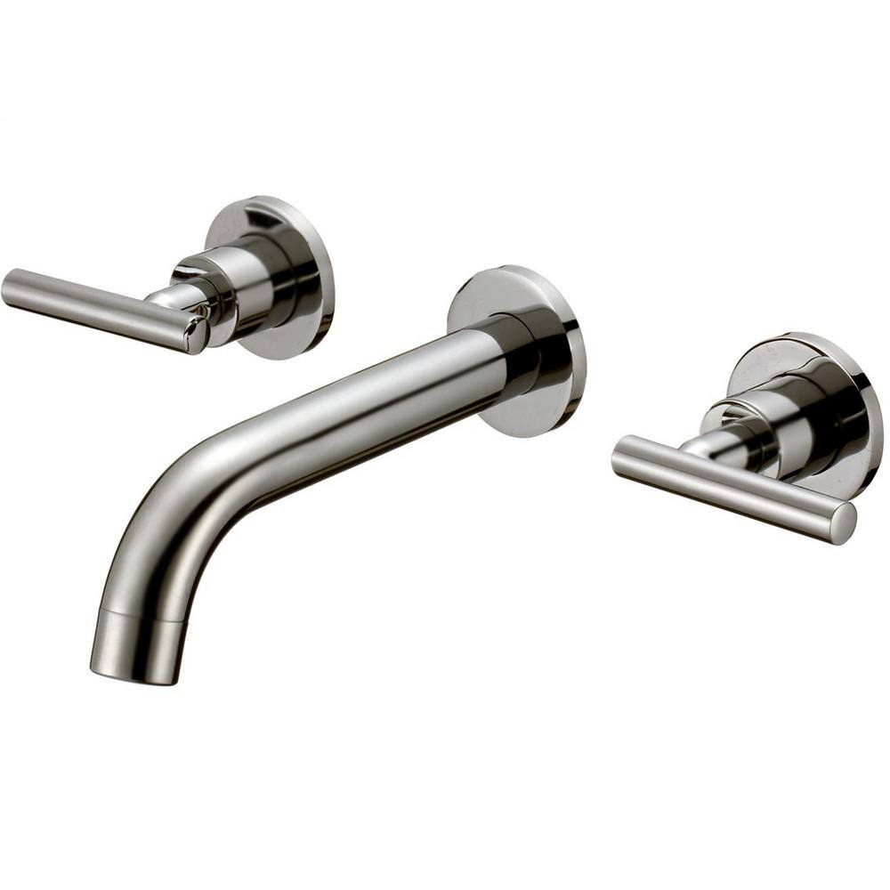 Eisen Home Bordeaux Double-Handle Wall Mounted Bathroom Faucet in Brushed Nickel EH-BORDEAUX-BN