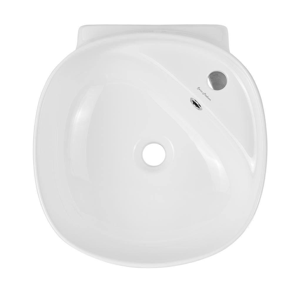 Swiss Madison Ivy Ceramic Square Wall Hung Sink in Glossy White SM-WS324