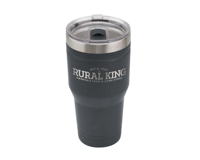 Rural King 30 oz. Stainless Steel Tumbler， Gray - 30LO11C