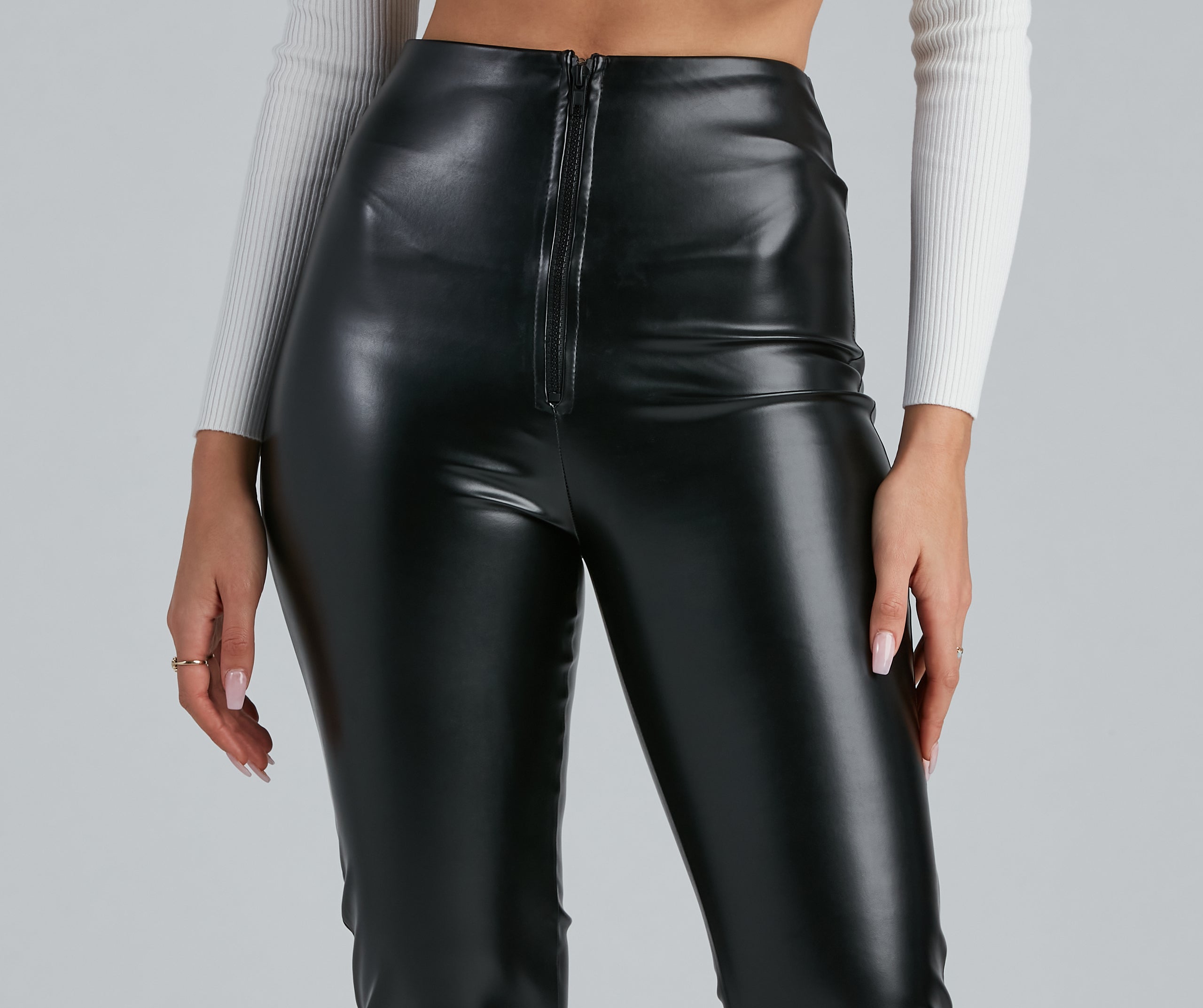 Major Chic Faux Leather Leggings