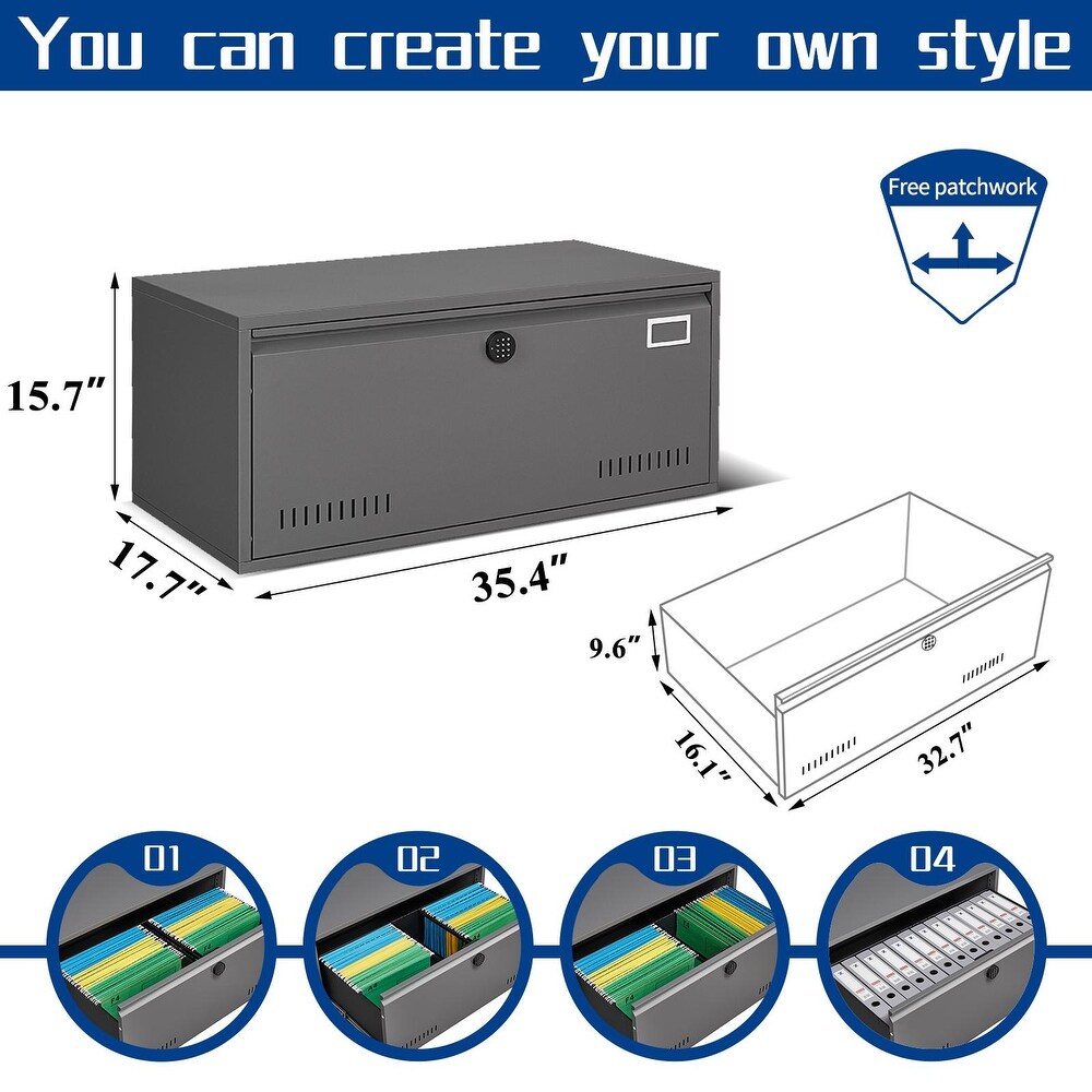 Electronic Digital Lateral File Cabinet  Large Drawer File Cabinet