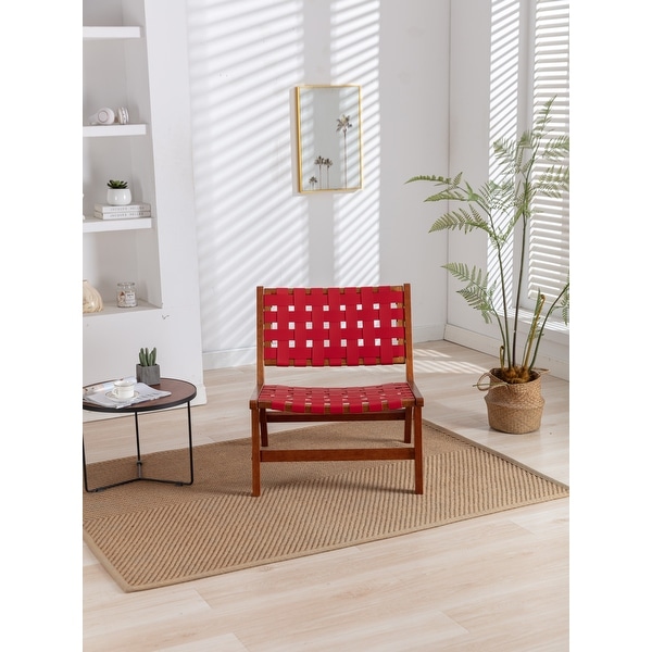 Solid Wood Frame Chair With White Wool Carpet