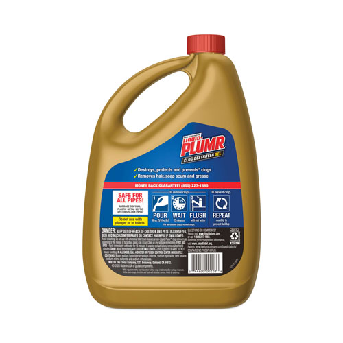 Clorox Liquid Plumrandreg; Clog Destroyer + PipeGuard | Gel， 80 oz | CLO00228EA