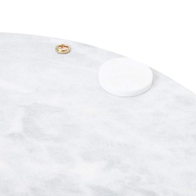 Juvale Round Marble Tray For Vanity With Handles White Marble And Gold Serving Board For Kitchen Home Decor Centerpiece Display 10 7x10 7x0 4 In