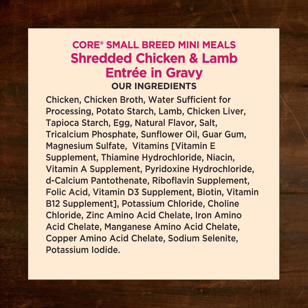 Wellness CORE Grain-Free Small Breed Mini Meals Shredded Chicken and Lamb in Gravy Dog Food Pouches