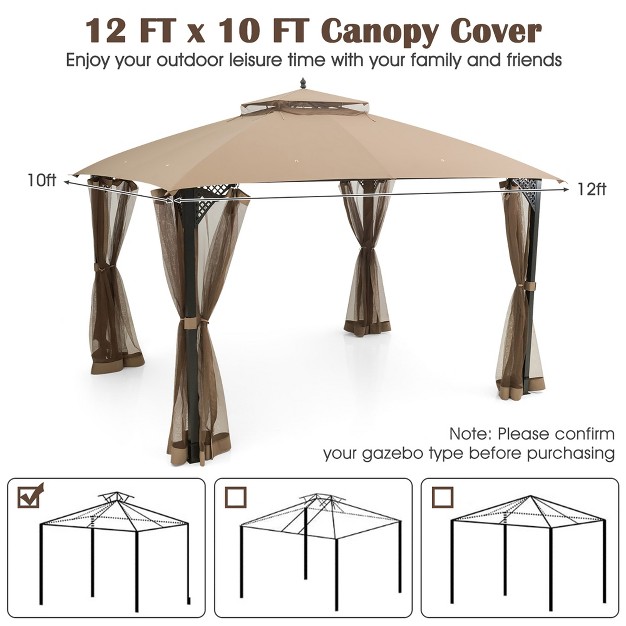 10 x27 X 12 x27 Patio Gazebo Replacement Top Cover 2 tier Canopy Cpai 84 Outdoor