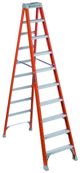 Vestil FBSL 10 fiberglass step ladder 10 steps