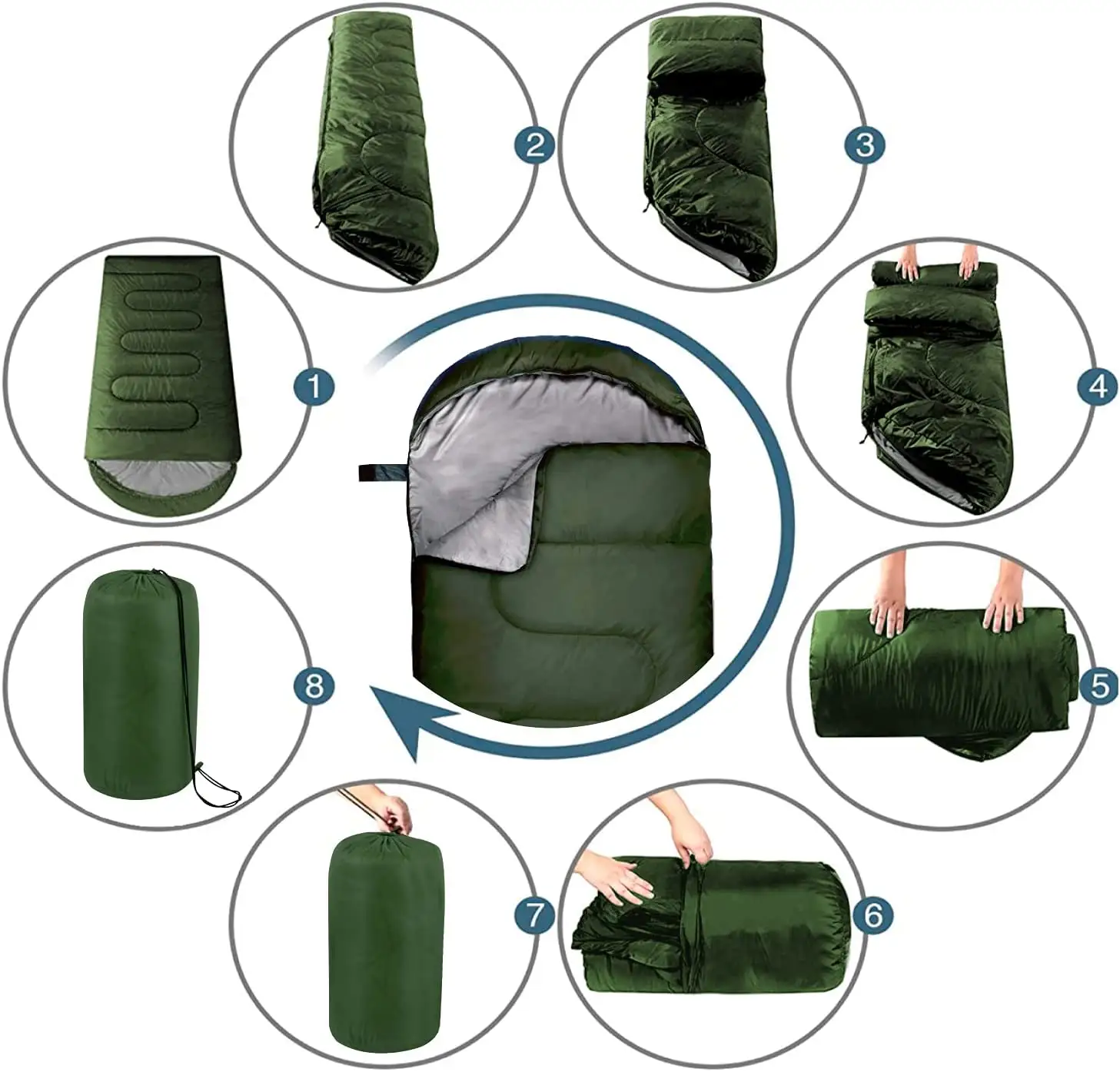 Warm Weather with Compression Sack Sleeping Bag for outdoor camping hiking traveling