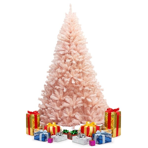 Pink Faux Christmas Tree with Iron Stand