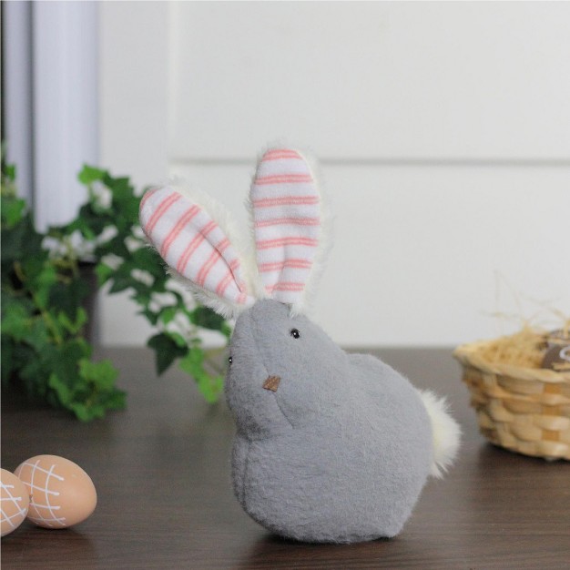 Plush Bunny Easter Rabbit Spring Figure Gray white