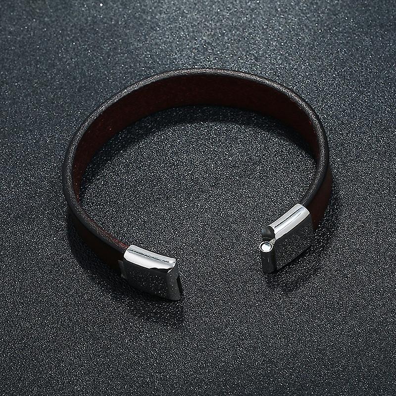 Punk New Retro Stainless Steel Leather Bracelet Cross-border Explosion Simple Men's Jewelry Leather Bracelet Bracelet