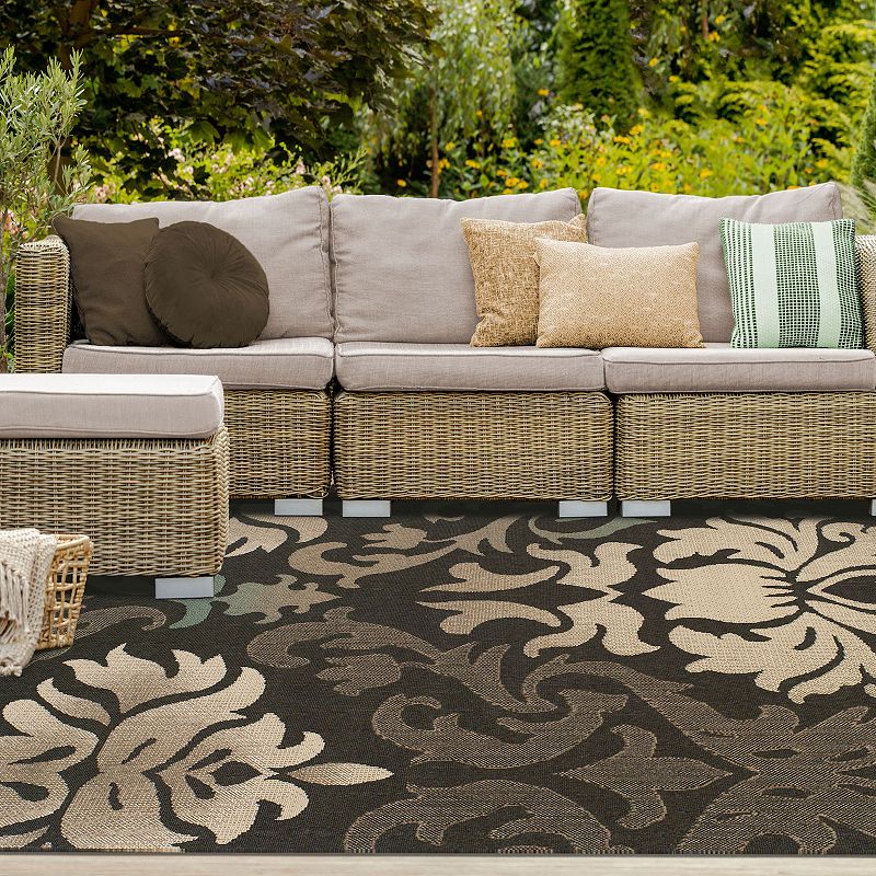 SUPERIOR Lowell Damask Indoor/Outdoor Area Rug