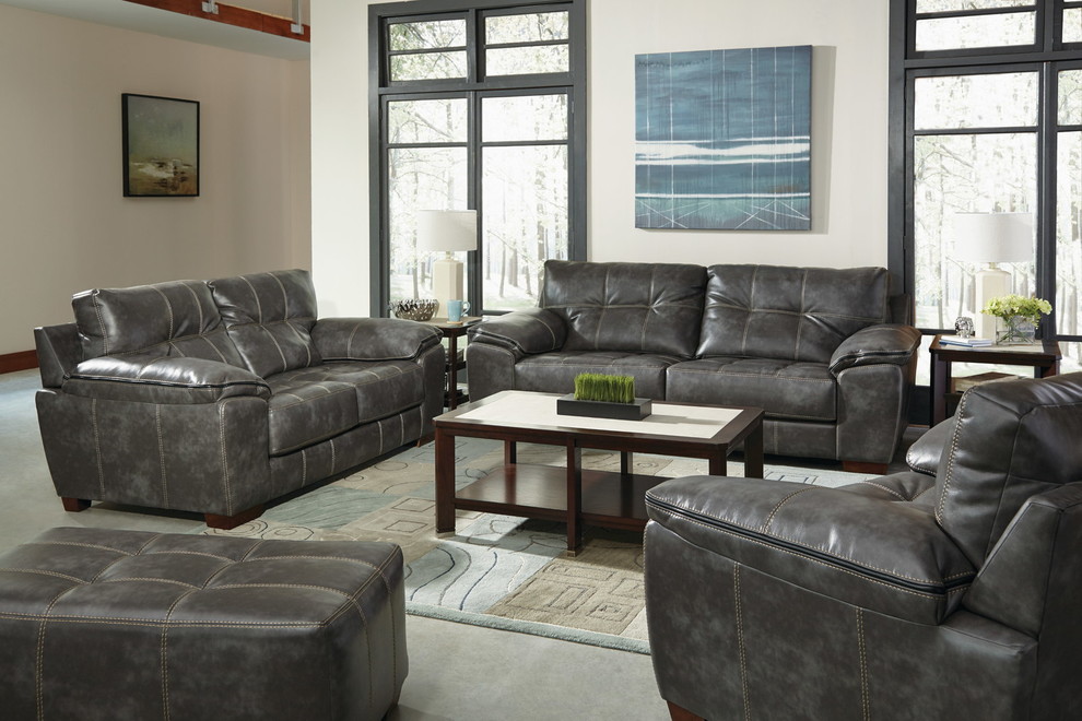 Jackson Furniture Hudson Loveseat in Steel 4396 02   Transitional   Loveseats   by Emma Mason  Houzz