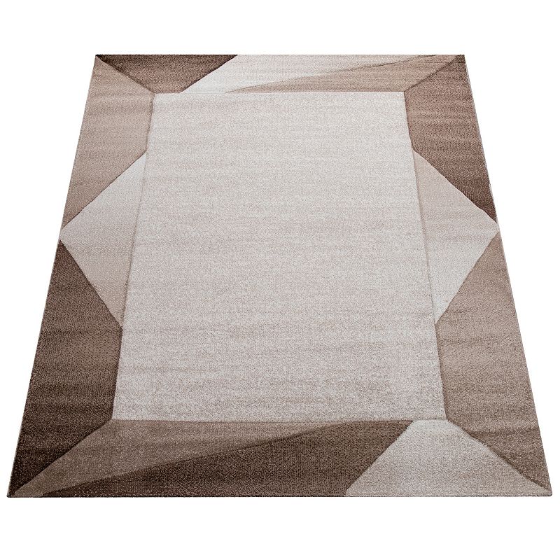 Designer Rug Modern Geometric Pattern With Contour Cut