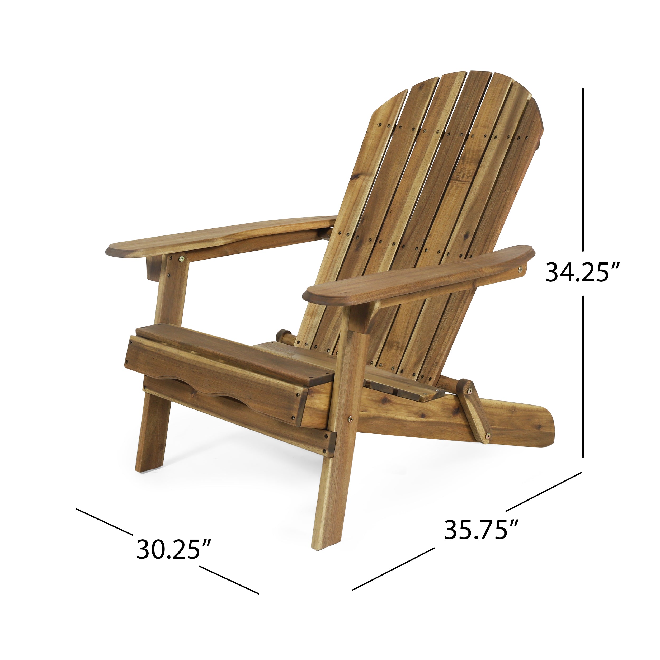 Benson Outdoor 5 Piece Acacia Wood/ Light Weight Concrete Adirondack Chair Set with Fire Pit