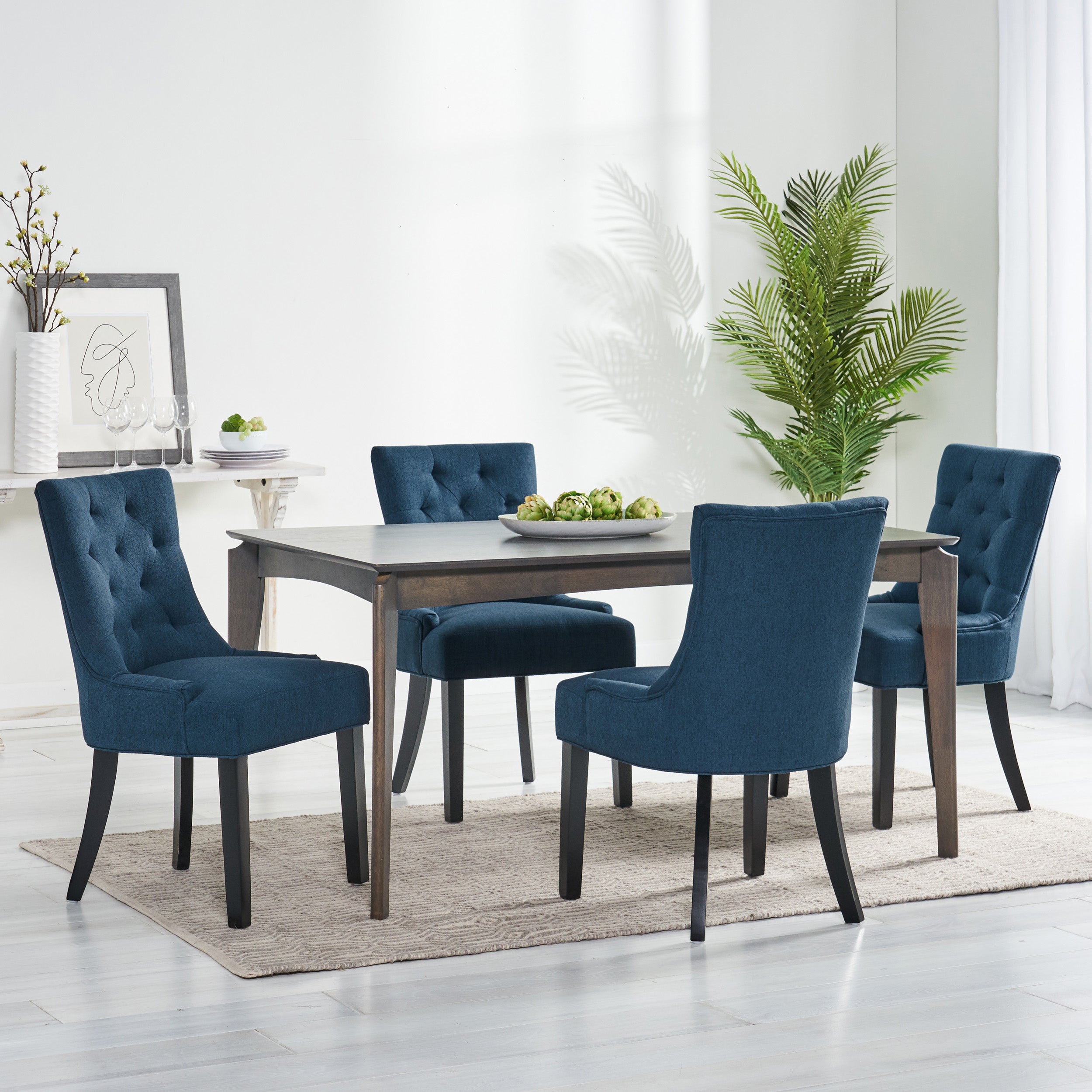 Stacy Hourglass Fabric Dining Chairs (Set of 4)