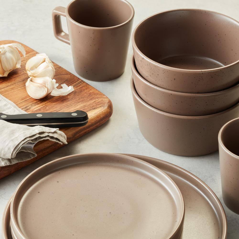 STONE LAIN Stone Lain Celina 32-Piece Dinnerware Set Stoneware Service For 8 Brown Matte BLB0477-B020002