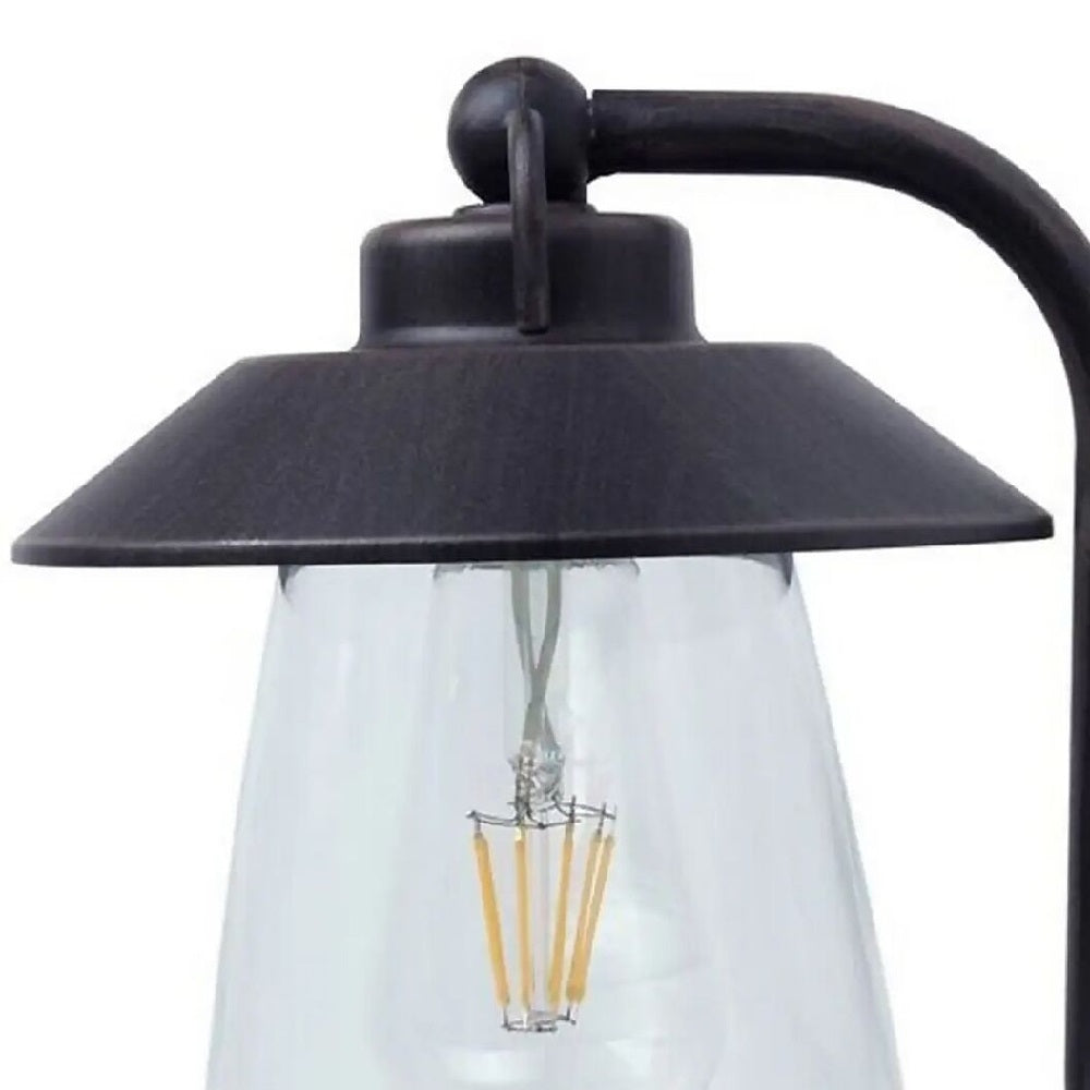 Britala BR5264201213 Black Rust Outdoor Vintage Swan Neck Down Lantern Wall Light