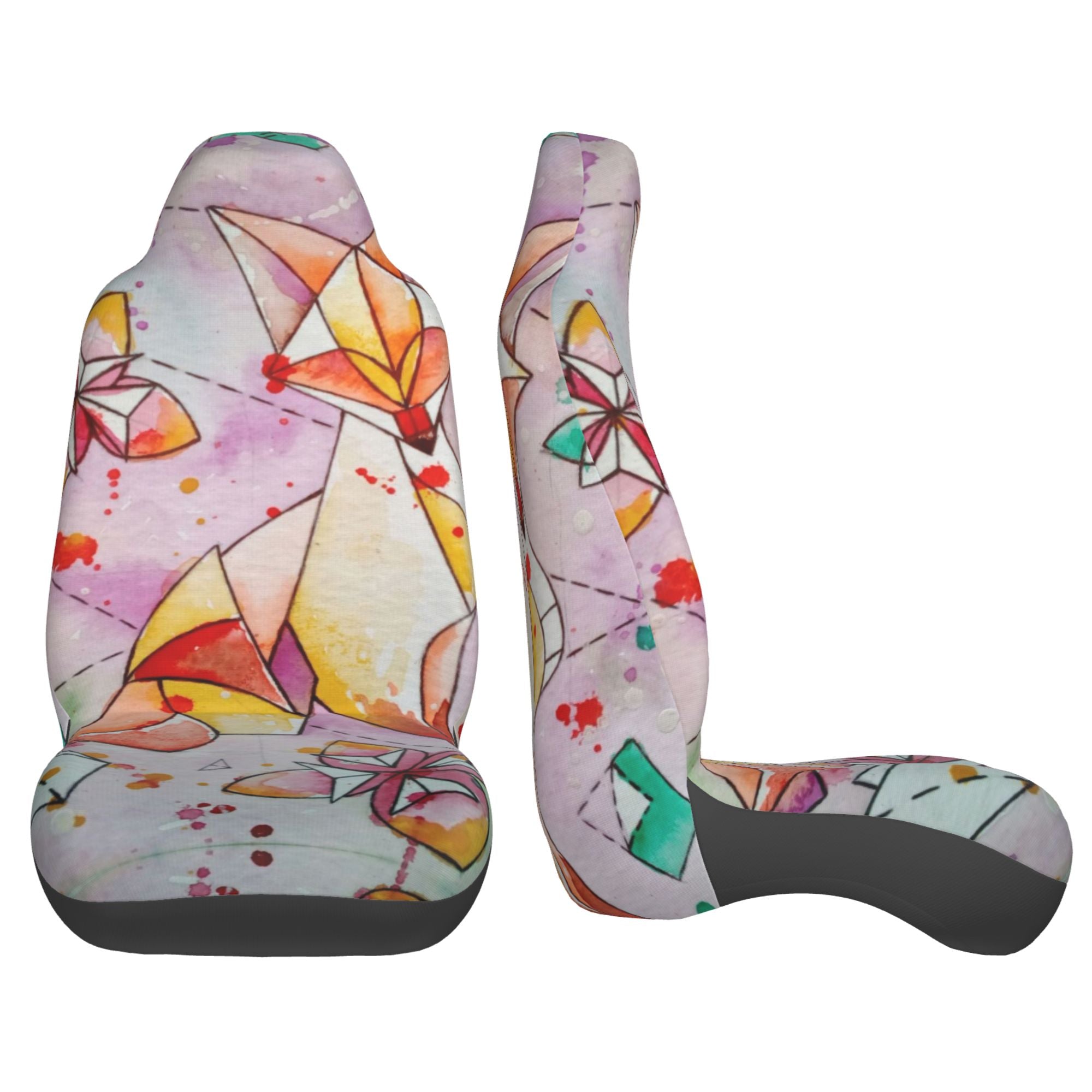 ZICANCN Car Seat Cover Drawing Origami A Fox Car Front Seat Covers Protectors ， Automotive Seat Covers for Cars Trucks Suv