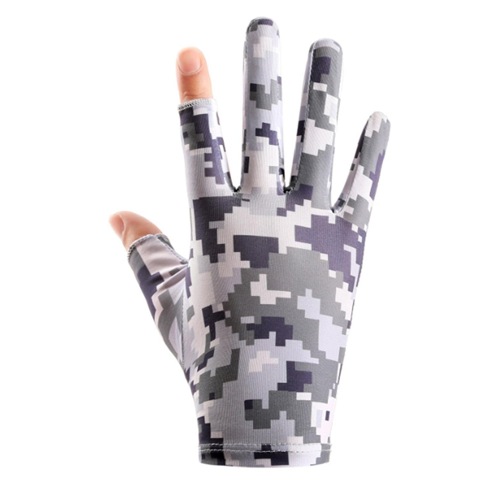 Women Summer Two-finger Exposed Touchscreen Glove Breathable Camouflage Mittens