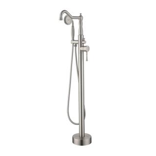 Nestfair Single-Handle Floor-Mount Roman Tub Faucet with Hand Shower in Brushed Nickel SMD1805N