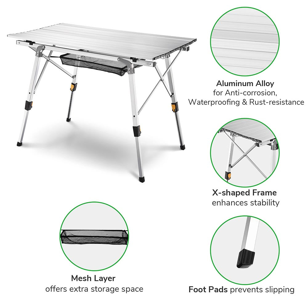 Yescom Picnic Folding Table Roll Up Camping Table 35