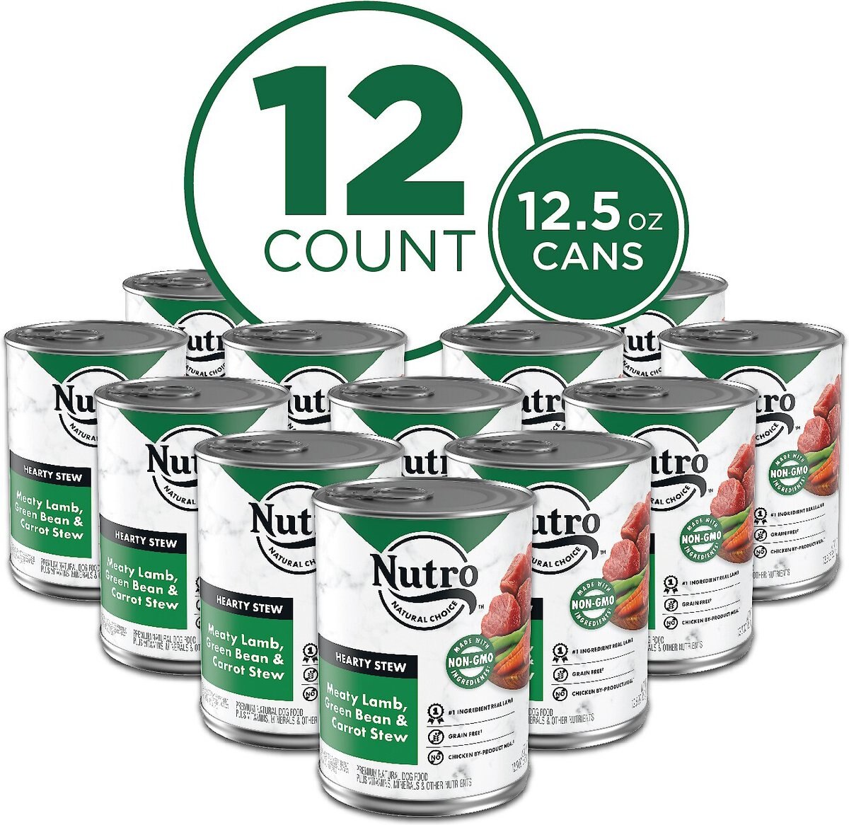 Nutro Hearty Stew Meaty Lamb， Green Bean and Carrot Cuts in Gravy Grain-Free Canned Dog Food