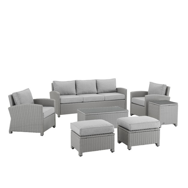 Crosley 7pc Bradenton Wicker Outdoor Patio Seating Set