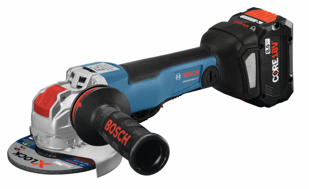 18V X-LOCK EC Brushless Connected-Ready 4-1/2 In. – 5 In. Angle Grinder with No Lock-On Paddle Switch (Bare Tool)