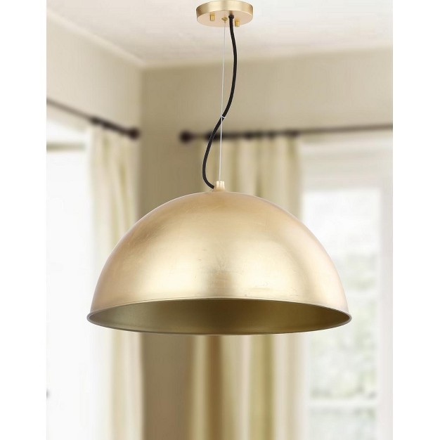 Archer Dome 21 Inch Dia Adjustable Pendant Gold Leaf Safavieh