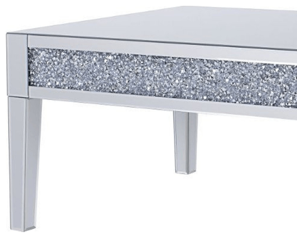 48 quotSilver Mirrored Rectangular Mirrored Coffee Table   Coffee Tables   by HomeRoots  Houzz