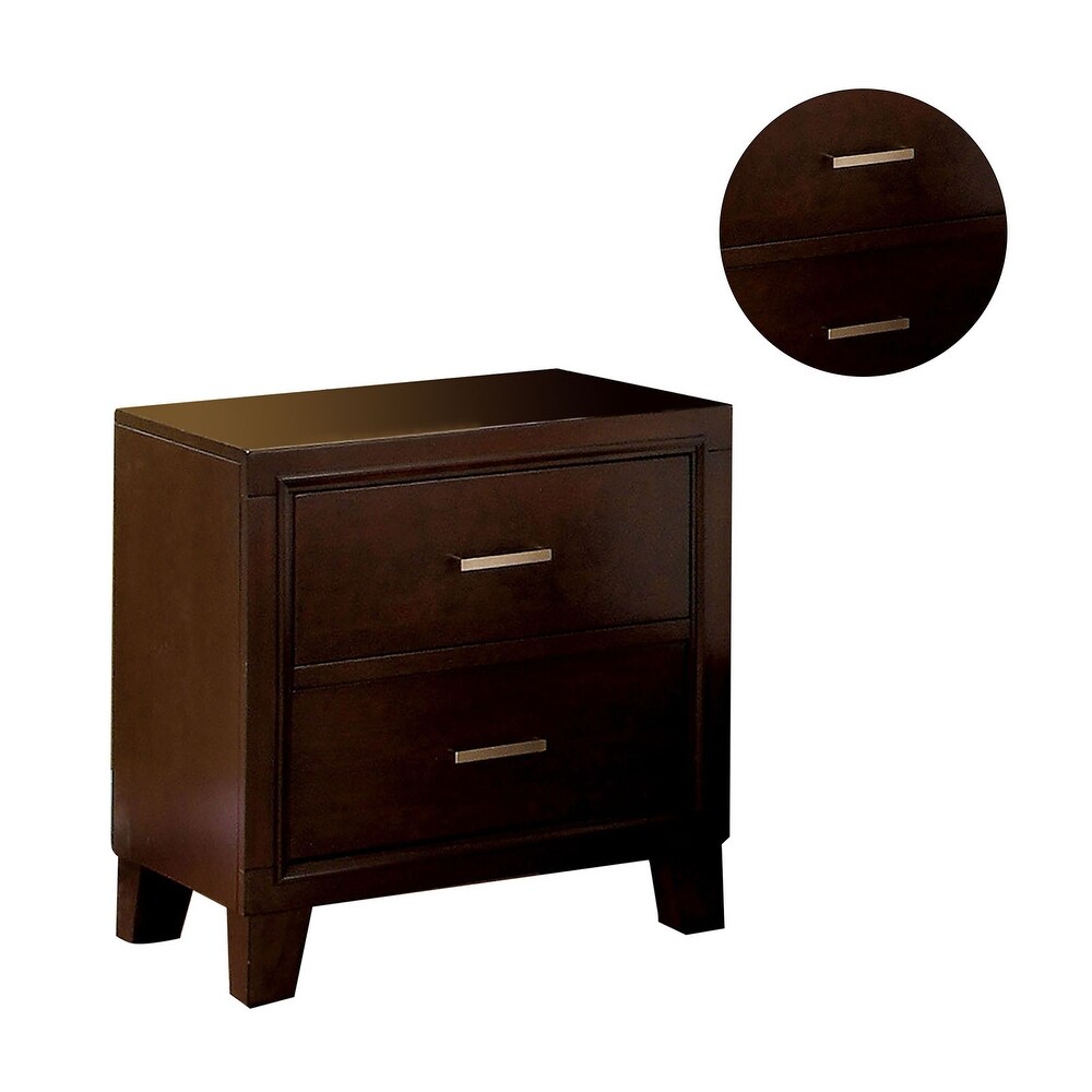 2 Drawers Wood Nightstand
