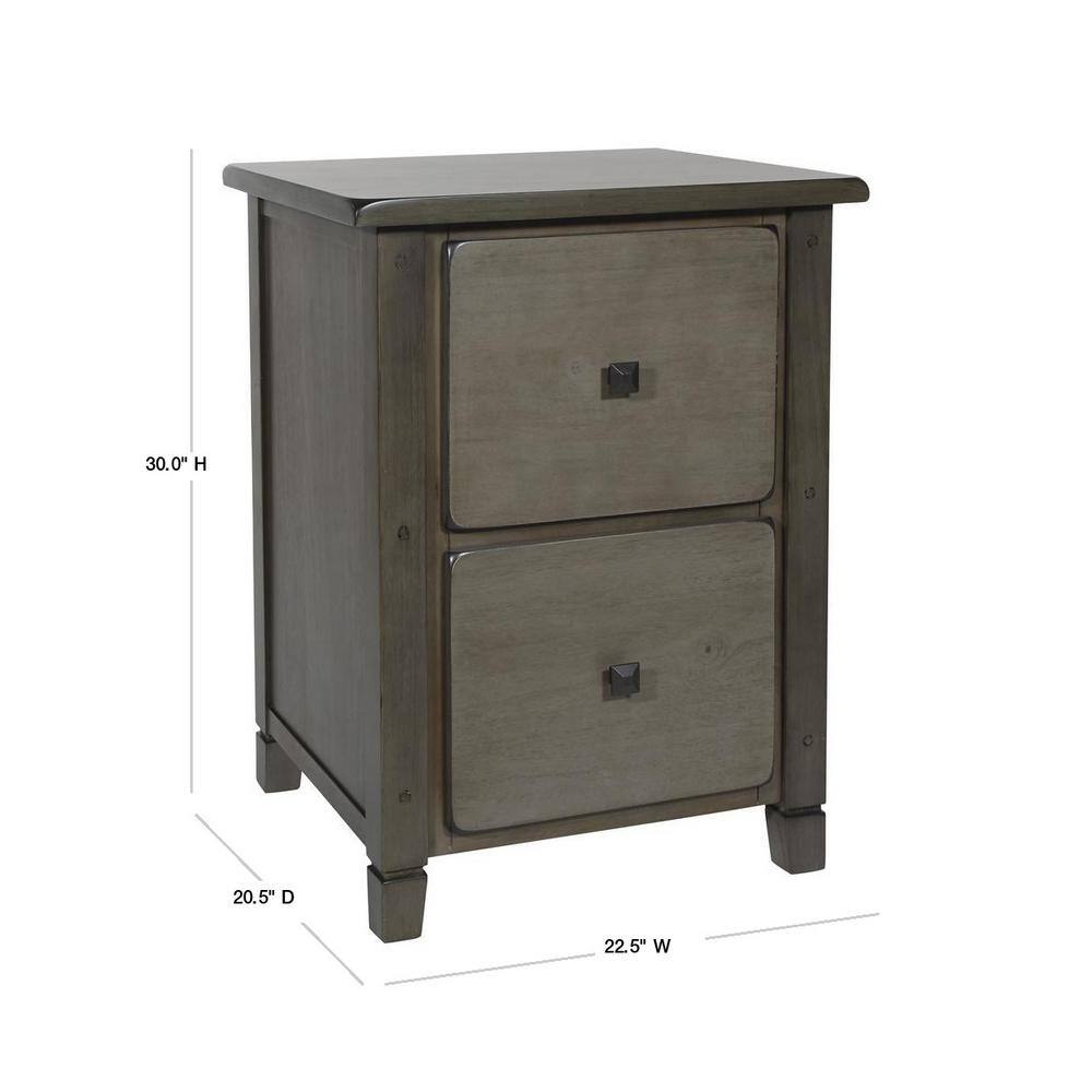 OSP Home Furnishings Hillsboro File Grey Wash Cabinet HSB30-WGR