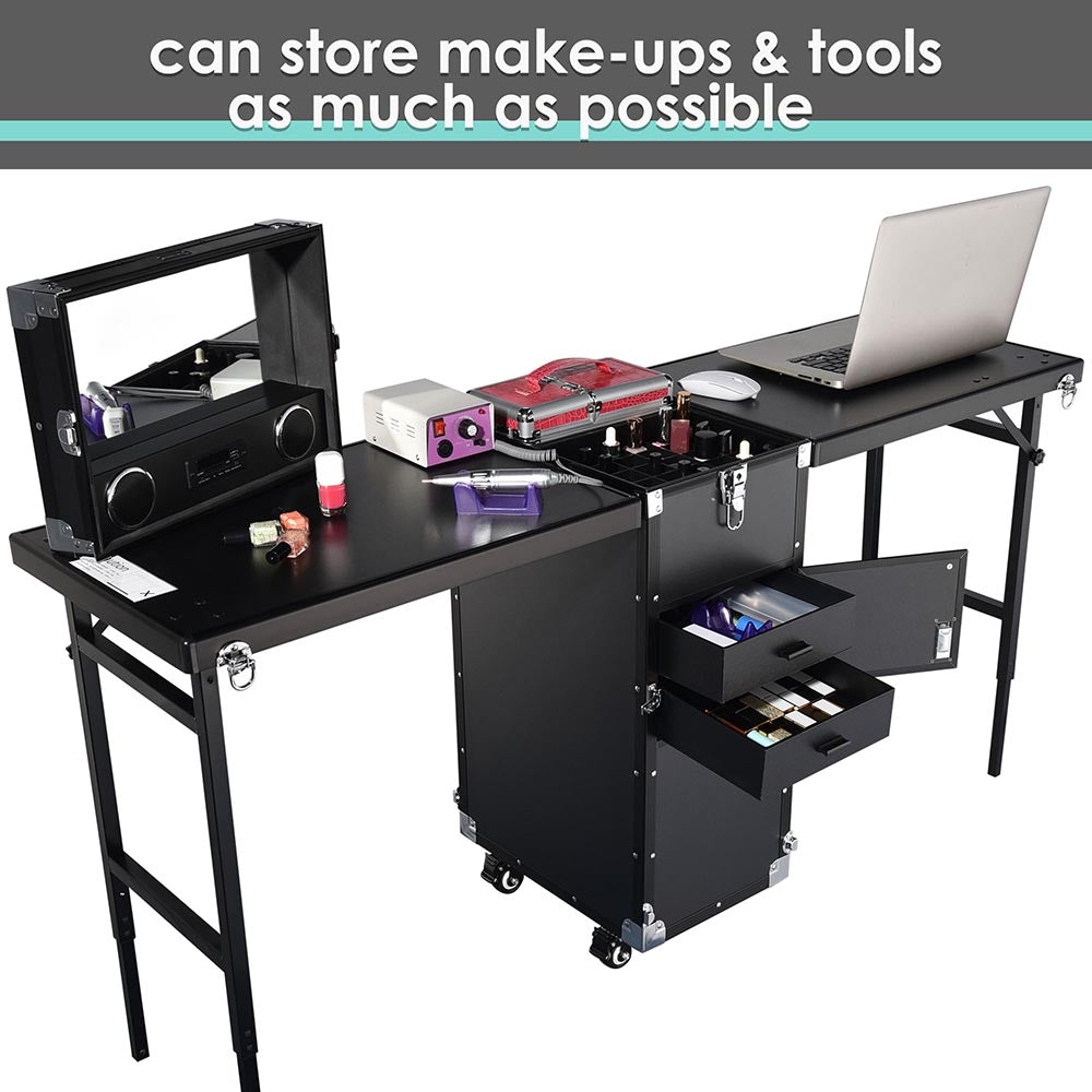 Byootique Double Makeup Hairstylist Nail Table Station