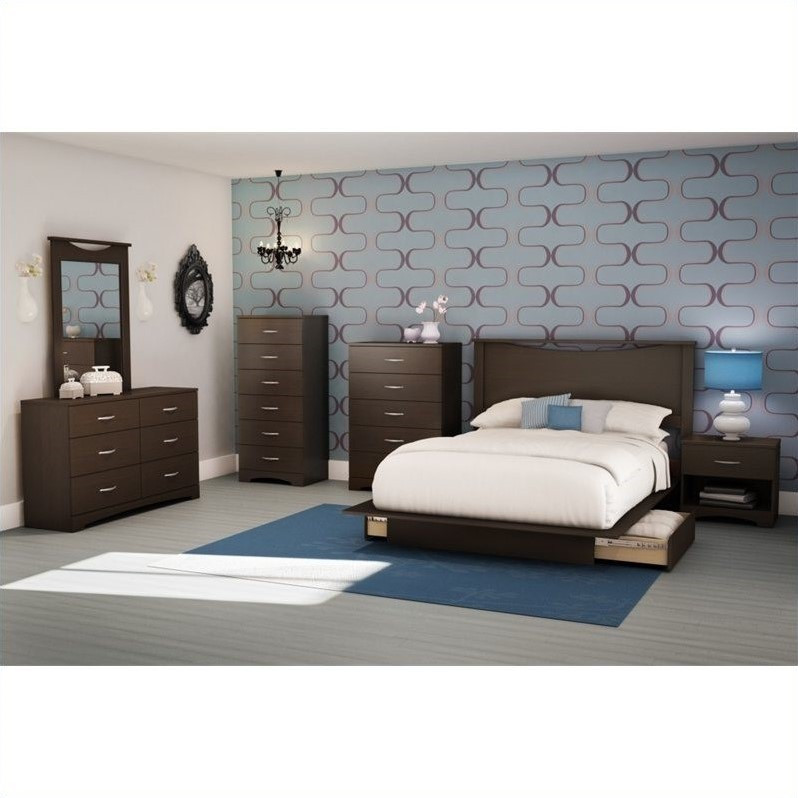 South Shore Back Bay Full/Queen Panel Headboard in Brown   Transitional   Headboards   by Homesquare  Houzz