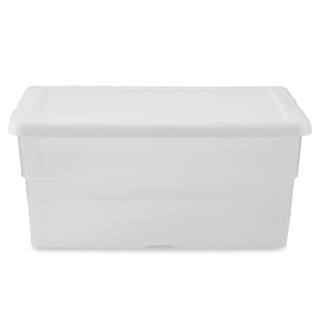 Sterilite 16 qt. Plastic Stacking Storage Box Container Tub in Clear (24-Pack) 24 x 16448012